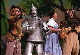 Scarecrow, Tinman, Dorothy and the Lion